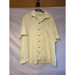Caribbean Hawaiian Silk Shirt  Green XL